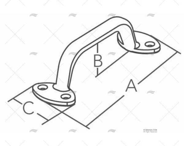 AGARRADERA INOX SS316 150mm MARINE TOWN