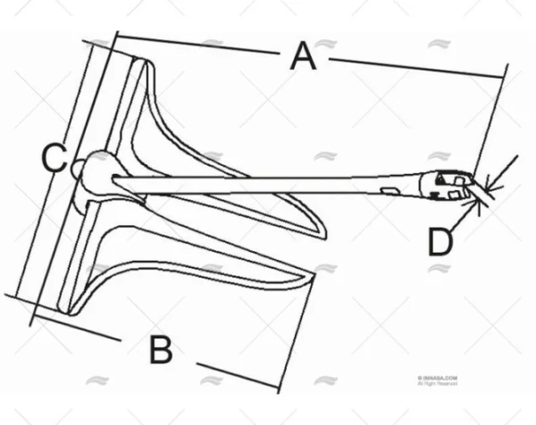 ANCLA PLANA ORCA INOX SS 316 10Kg MARINE TOWN