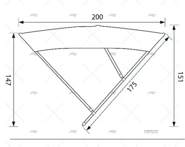ARCO INOX TUBO 22mm CAPOTA 185mm 3 ARCOS TESSILMARE