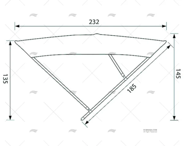 ARCO INOX TUBO 22mm CAPOTA 230mm 3 ARCOS TESSILMARE