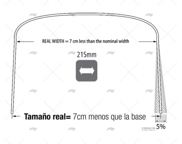 ARCO INOX TUBO 25mm CAPOTA 215mm 4 ARCOS TESSILMARE