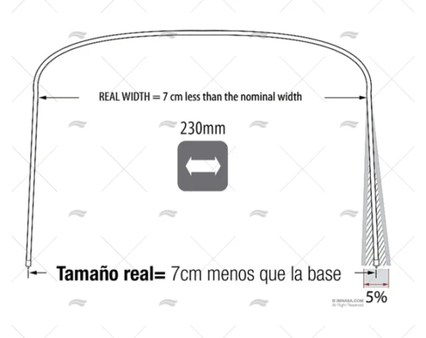 ARCO INOX TUBO 25mm CAPOTA 230mm 4 ARCOS TESSILMARE