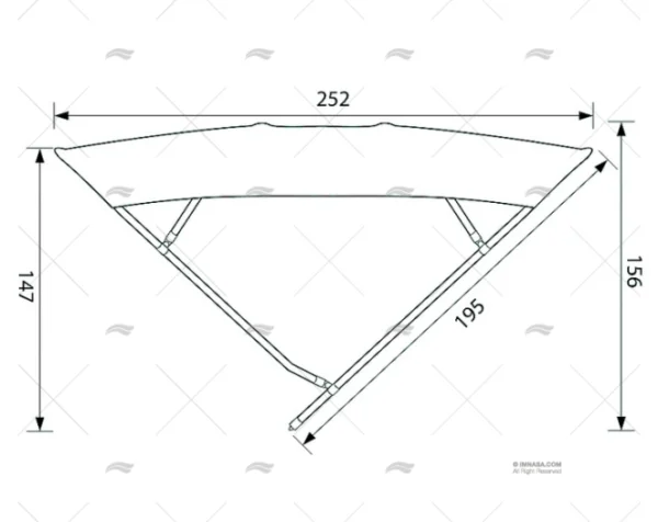 ARCO INOX TUBO 25mm CAPOTA 270mm 4 ARCOS TESSILMARE