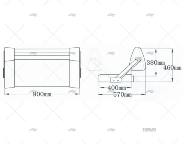 ASIENTO PLEGABLE TWIN 900X460 BLANCO