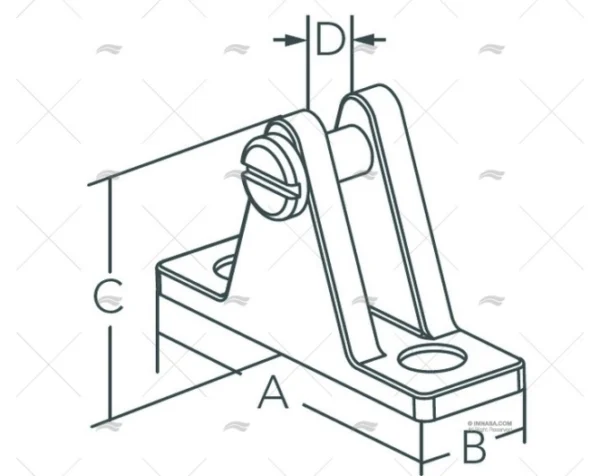 BASE PLANA C/ANGULO INOX SS316