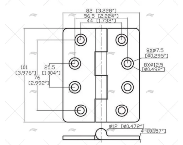 BISAGRA PUERTA 101x82mm MARINE TOWN