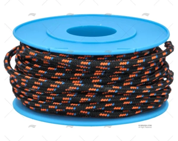 BOBINA POLIES. NEGRA/NARAN/AZUL 3mm 10m MEYER