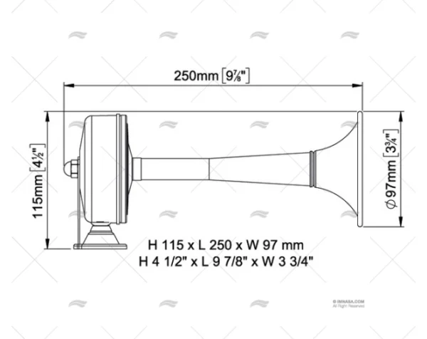 BOCINA 12V ACUSTICA 114DB CROMADA MARCO