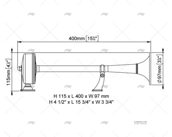 BOCINA 24V ACUSTICA 112DB CROMADA MARCO
