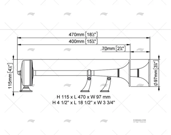 BOCINA DOBLE 12V ACUSTICA CROMADA 114DB MARCO