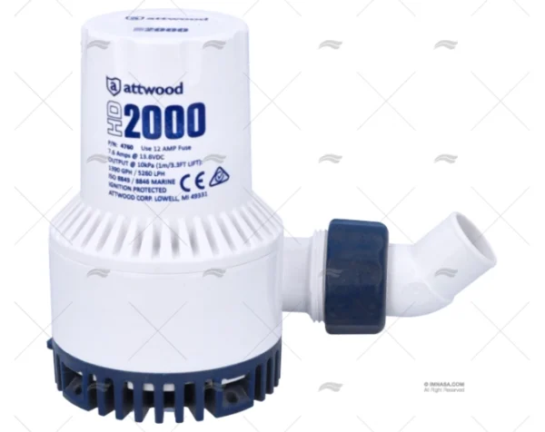 BOMBA ACHIQUE 12V 7500L/H ATT ATTWOOD
