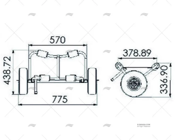 CARRO KAYAK C/CINCHAS