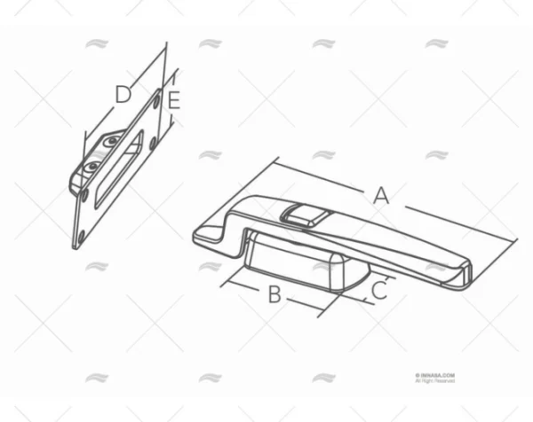 CIERRE DE PUERTA INOX SS316 90º MARINE TOWN