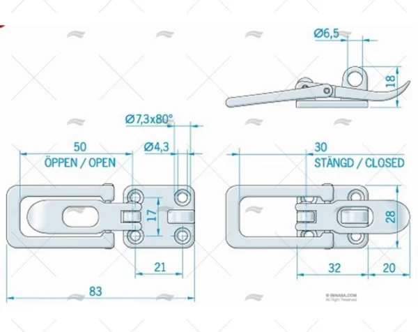 CIERRE LATON CROMADO ROCA MARIN EQUIPMENT