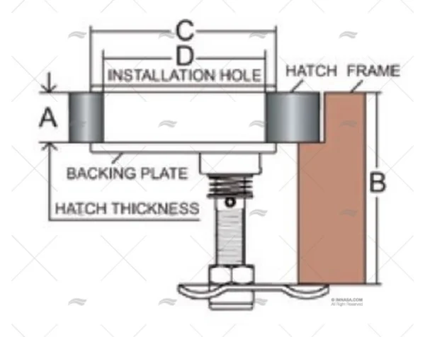 CIERRE TAMBUCHO CON LLAVE 70mm INOX 316 MARINE TOWN