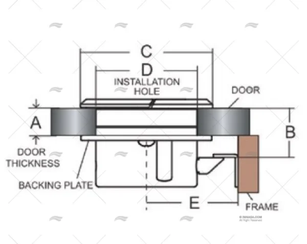 CIERRE TIRADOR ESTANCO 51mm INOX 316 MARINE TOWN