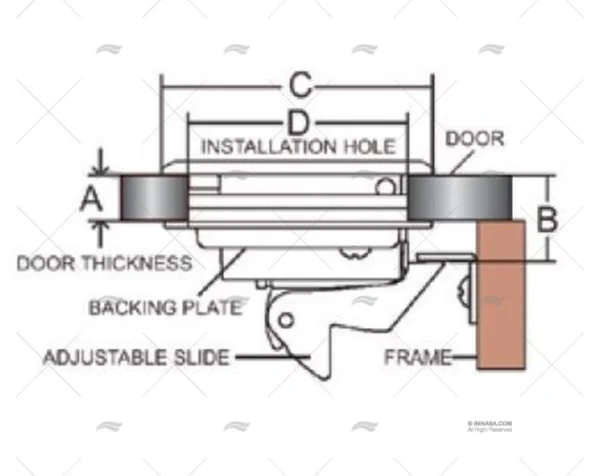 CIERRE TIRADOR OVALADO S/LLAVE 51mm SS31 MARINE TOWN