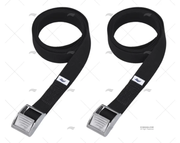 CINCHA 25mm 2,5MT NEGRA C/HEBILLA 2U