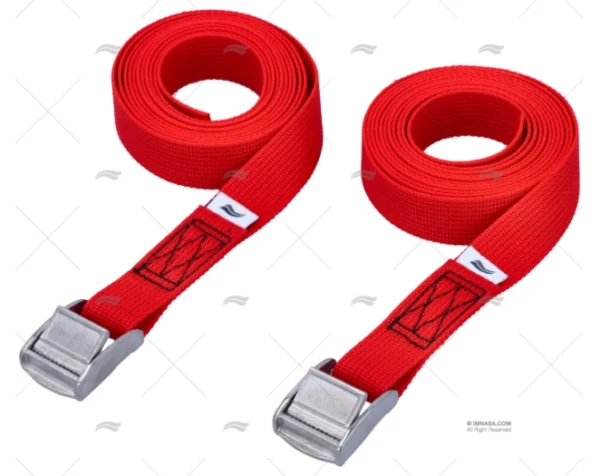 CINCHA 25mm 2,5MT ROJA COCODRILO 2U