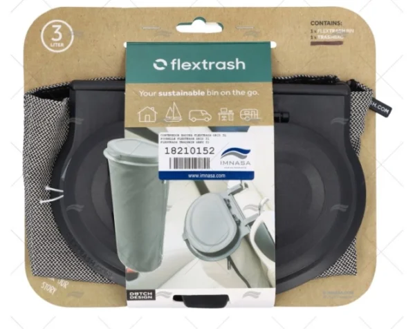 CONTENEDOR 3L BASURA FLEXTRASH GRIS