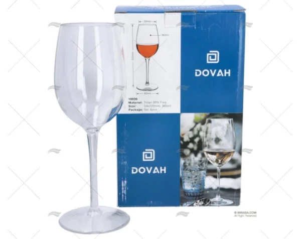 COPA VINO TRITAN 59x222mm 360ml 4pzs