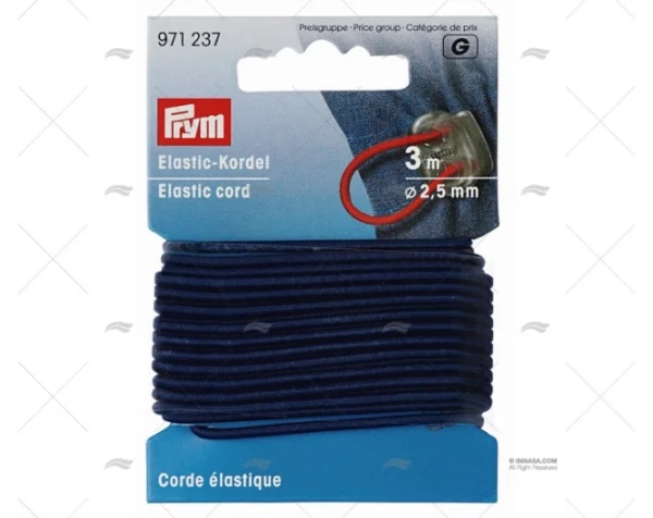 CORDON ELASTICO AZUL MARINO DIAM 2.5mm PRYM