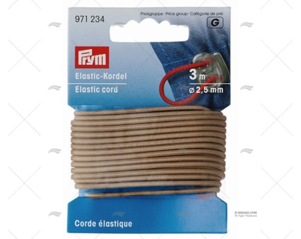 CORDON ELASTICO BEIGE DIAM 2.5mm PRYM