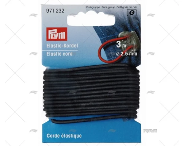 CORDON ELASTICO GRIS DIAM 2.5mm PRYM