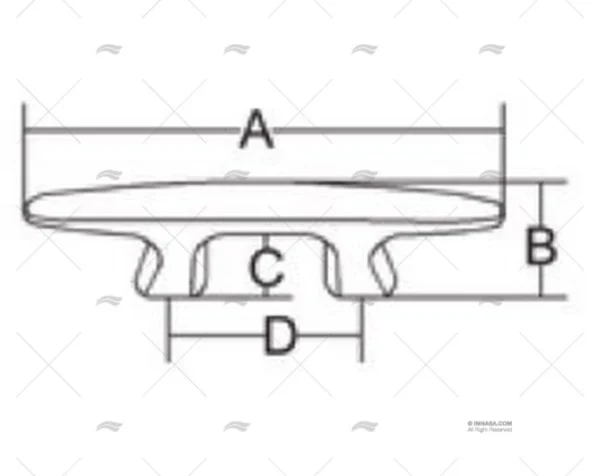 CORNAMUSA BOSS C/PLACA 254mm INOX 316 MARINE TOWN