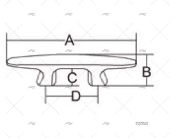 CORNAMUSA BOSS S/PLACA 254mm INOX 316 MARINE TOWN
