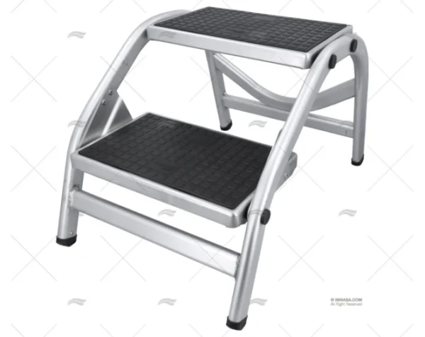 ESCALERA 2 PELD. SUELO PLEGABLE ALUMINIO