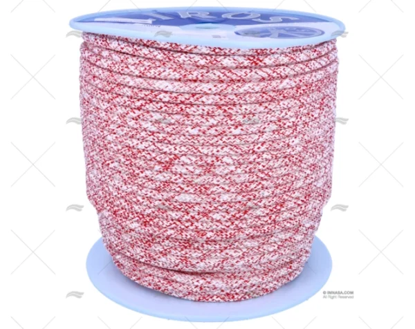 ESCOTA TOP GRIP 10mm BLANCO/ROJO 200m LIROS