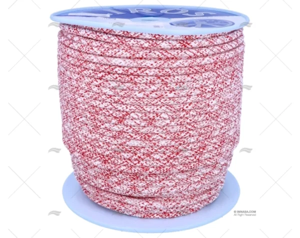 ESCOTA TOP GRIP 12mm BLANCO/ROJO 200m LIROS