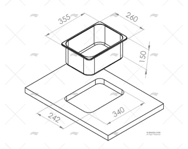 FREGADERO RECTANGULAR 238 x 298mm CAN