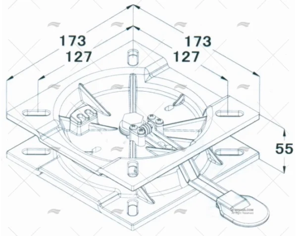 GIRATORIO SILLA ALUMINIO 173X173