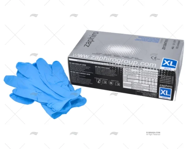 GUANTES NITRILO AZUL/NEGRO T/XL (100)