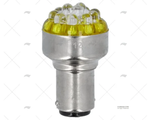 BOMBILLA BA15D 12V 0.7W LED AMARILLA