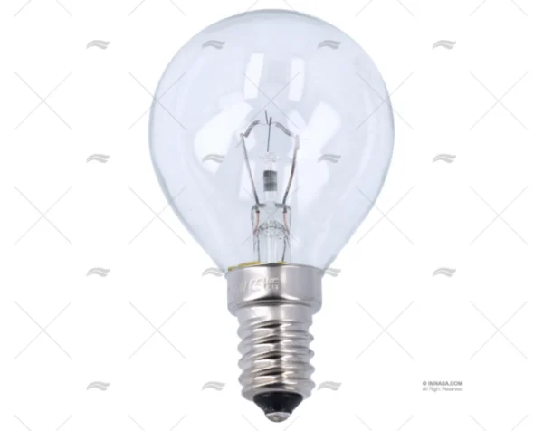BOMBILLA E14 12V 25W ESFERICA CLARA