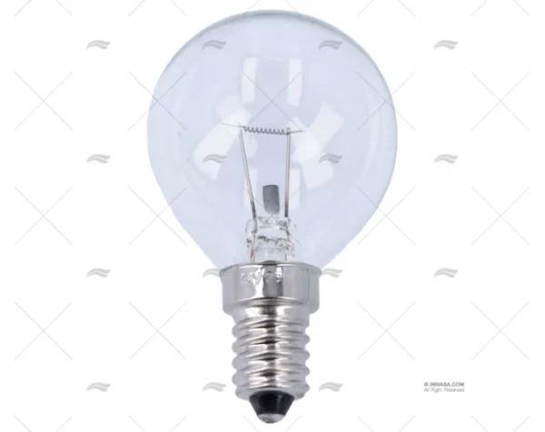 BOMBILLA E14 24V 25W ESFERICA CLARA