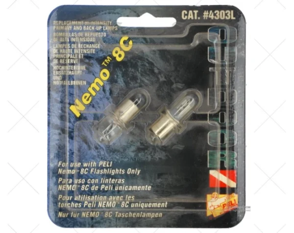 BOMBILLA P13,5S 12V PELI NEMO-8 2Ud.