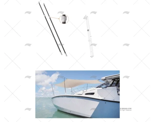 PALO TOLDO TELESCOPICO 1024/1845mm (2u) MARINE TOWN