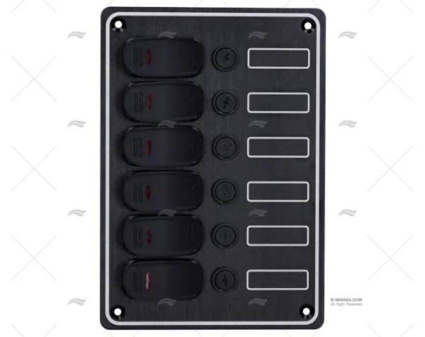 PANEL ELECTRICO 6 BOTONES 5-1/4" NEGRO