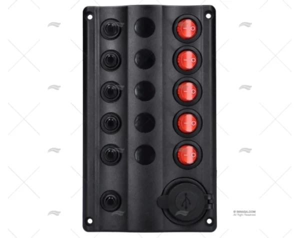 PANEL INT. 5P 12V 107x180 VOLTIMETRO