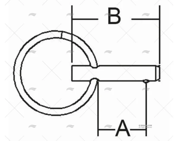 PASADOR C/ANILLA INOX 8x33mm