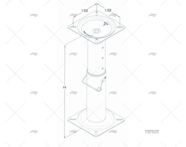 PEDESTAL EXTENSIBLE 304-457mm