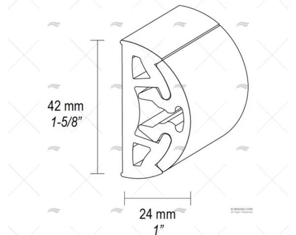 PERFIL PVC BINO H 40 BLANCO 24m TESSILMARE