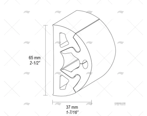 PERFIL PVC BINO H 65 NEGRO 12m TESSILMARE