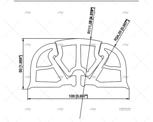 PERFIL PVC BUMPER H 100 GRIS 12m TESSILMARE