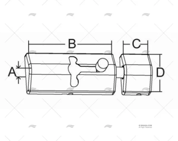 PESTILLO CERRADERO ESTANDAR 67mm SS316 MARINE TOWN