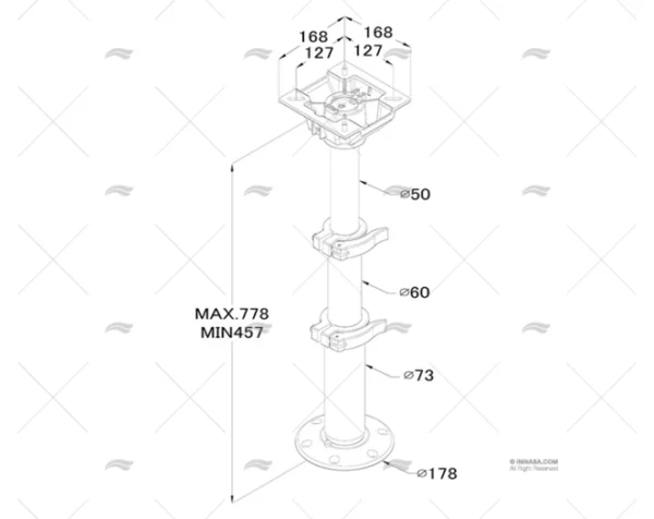 PIE DE MESA DESMONTABLE TELESCOPICO 3 C/ IMNASA